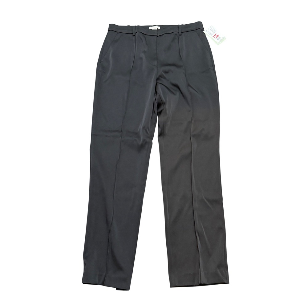 NWT H&M Black Pleated Wide Leg Dress Pants Ankle Length High Waist Women's Sz 10
